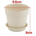 thumbnail image 3 of Home Garden Plastic Gardening Round Design Plant Flower Holder Planter Pot Tray Beige - 3.8" D x 3.5" H x 2.6" D, 3 of 3