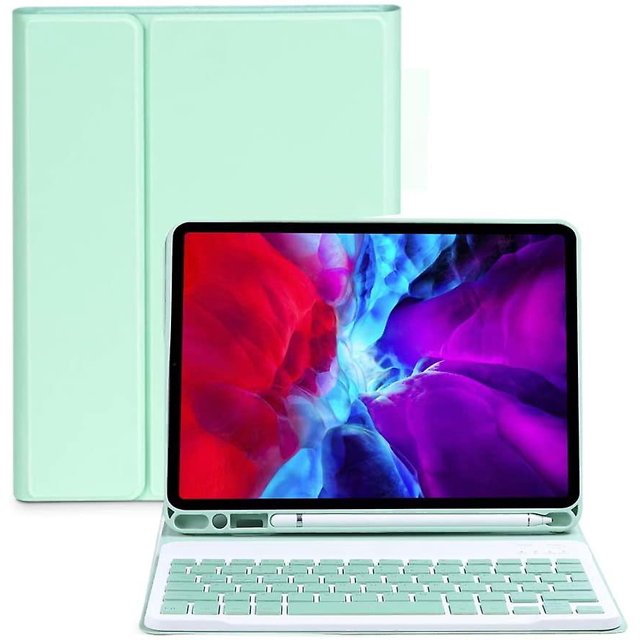 Estuche para teclado Bluetooth para Ipad Funda delgada desmontable Portalápices incorporado brillar Electrónica