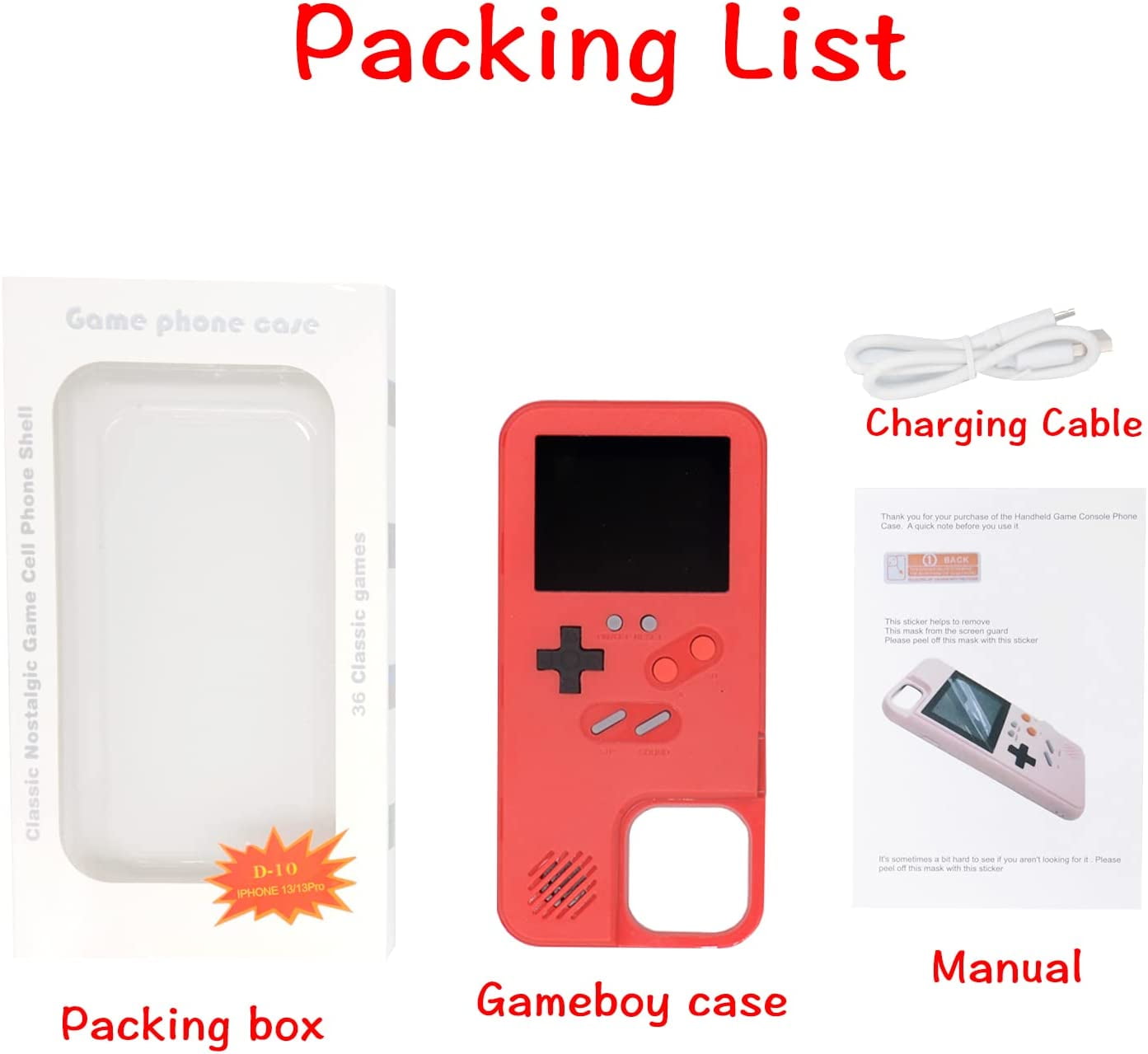 Retro Shockproof ABS TPU Charging Cell Phone Case with 1 x Micro USB Cable for Apple iPhone X, Red, 1 Pack Retro Shockproof ABS TPU Charging Cell Phone Case with 1 x Micro USB Cable for Apple iPhone X, Red, 1 Pack