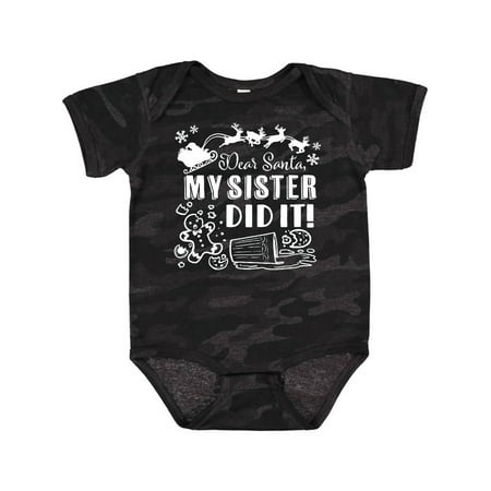 

Inktastic Dear Santa My Sister Did It Funny Christmas Gift Baby Boy or Baby Girl Bodysuit