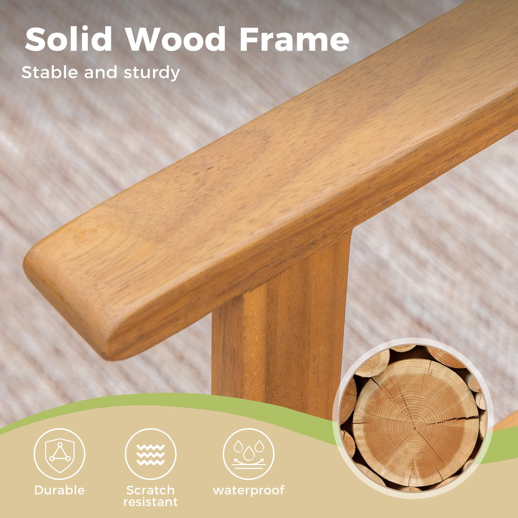 9-Piece Acacia Wood Outdoor Patio Dining set with 8 Wooden Chairs with Rattan and 1 Acacia Wood Table