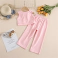 thumbnail image 5 of SNKSDGM Girls Girls Spring Outfits Red Outfits Baby Girl Children's Clothes 2025 New Girls Fashion Casual Sleeveless Vest Solid Color Suit Wind Two Piece Set 2-3 Years, 5 of 5