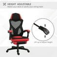 thumbnail image 3 of Vinsetto Ergonomic Home Office Chair High Back Armchair Computer Desk Recliner with Footrest, Mesh Back, Lumbar Support and Wheels, Red, 3 of 9