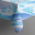 thumbnail image 5 of 60x60in(152x152cm) Square Tablecloth, Waterproof Polyester Table Cover, Wrinkle Resistant & Washable Fabric for Dining, Kitchen, Picnic, Turquoise Marble Pattern, 5 of 6