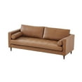 thumbnail image 3 of Pemberly Row High Density Sponge Foam Eco Leather Sofa in Light Brown, 3 of 4