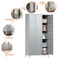 thumbnail image 6 of Aobabo Metal Storage Lockers for Employees, Steel Locker Cabinet with 15 Door Lockable,Industrial Storage Locker Cabinet for Gym,School,Office,Assembly Required (Light Gray, 15 Doors), 6 of 7