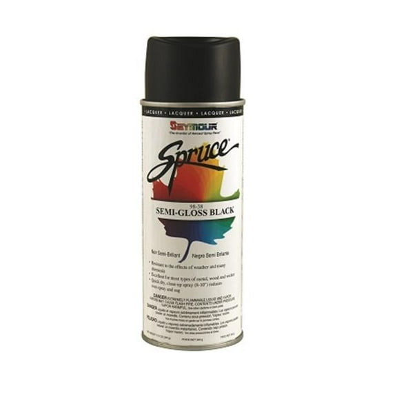 Seymour SM98-38 16 oz Enamel Spray Paint, Semi Gloss Black