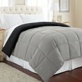 thumbnail image 2 of Modern Threads Reversible Black & Silver Adult Down Alternative Comforter, Queen, 2 of 2