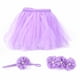 thumbnail image 2 of M Buder Conjunto de Falda Tutú de Tul para Recién Nacido Niña, Vestido de Fotografía para Bebé con Diadema y Top Envuelto, Accesorios de Estudio Fotográfico, Morado Claro (80 cm / 31.5 inches), 2 of 9