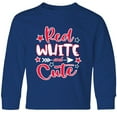 thumbnail image 3 of Inktastic 4th of July Red White and Cute with Arrow and Stars Long Sleeve Youth T-Shirt, 3 of 5