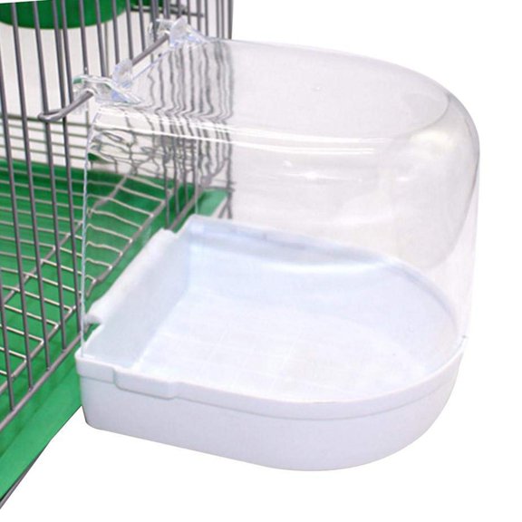 HEVIRGO Pet Bird Parrot Transparent Bathing Tub Bathtub Shower Box Hanging Cage Decor