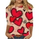 thumbnail image 2 of RKSTN Valentines 3/4 Sleeve Tops for Women Oversized Crewneck Valentine's Day Graphic Printed Short Sleeve T Shirt Womens Casual Round Neck Loose Comfy Loves Heart Print Three Quarter Sleeve Shirts, 2 of 6