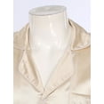 thumbnail image 6 of Raenseen Mens Silk Pajama Top Satin Home Sleepwear Short Sleeve Button Down Shirt Sleep Blouse Light Apricot L, 6 of 9
