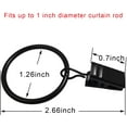 thumbnail image 2 of Qucyy 40 Pack Curtain Rings with Clips, Drapery Clips with Rings, Drapes Rings 1.26 in Interior Diameter, Fits up to 1 in Curtain Rod, Black, 2 of 5