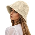 thumbnail image 3 of XINPING Sun Hat for Women Handmade Straw Bucket UPF 50+ UV Protection Wide Brim Foldable Travel Summer Travel Cap for Beach, 3 of 5