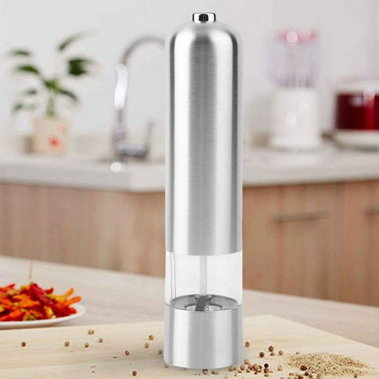 2 PCS Electric Spice Sauce Salt Pepper Stainless Steel Mill