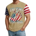 thumbnail image 3 of Men's 250 Years 1776-2026 Shirt with Jet Smoke American Flag Graphic and Star Stripe Sleeves Featuring Classic Round Neck Khaki XXXL, 3 of 5