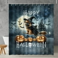 thumbnail image 2 of Happy Halloween Brussels Griffon Witch Pumpkins Bats Shower Curtain Griff Dog Lover Waterproof Bathroom Bathtub Curtain - 13012, 2 of 5