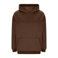 thumbnail image 5 of HAPIMO Women's Oversize Hoodies Relaxed Fit Casual Long Sleeve Pullover Tops Fall Trendy Hoodies Solid Kangaroo Pocket Hooded Sweatshirts Brown XL, 5 of 6