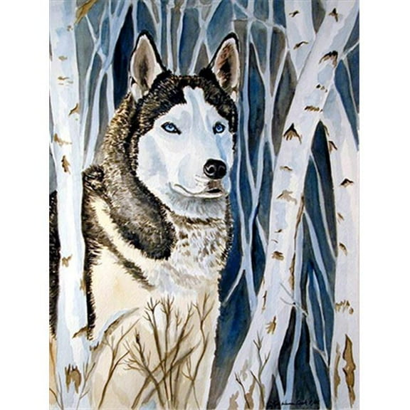 28 x 40 in. Siberian Husky House Size Canvas Flag