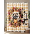 thumbnail image 4 of Fsddascl Orange Maple Leaves Shower Curtain Set - Extra Long 72" x 96" Washable Bathtub Curtain with 12 Hooks, Fall Raccoon Pumpkins Farmhouse Plaid Waterproof Fabric Shower Curtains for Bathroom, 4 of 6
