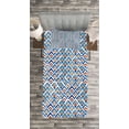 thumbnail image 3 of Ambesonne Japanese Quilted Bedspread Set 2 Pcs, Chevron Watercolor Art, Twin Size, Pale Blue Orange, 3 of 3