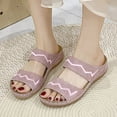 thumbnail image 1 of Bmisegm Ladies Summer Solid Colour Flowers Hollow Breathable Slope with Thick Bottom Large Size Sandals Slippers Summer Pink 8.5, 1 of 8