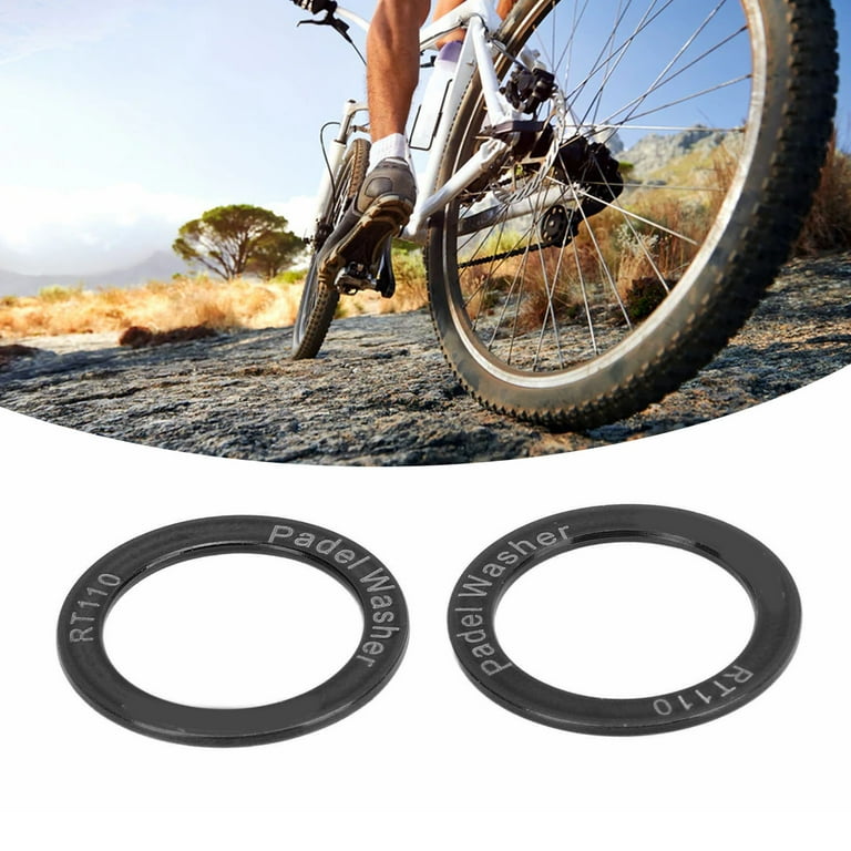 BOROCO Extended Bike Pedal Washers 2Pcs Titanium Alloy Bike Pedal Gasket Waterproof Remove Noise Road Bike Pedal Washers for Bike Accessories Black