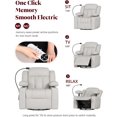 thumbnail image 4 of LAZZO Nursery Recliner Chair, Power 320° Swivel Chair with Cup Holder, Adjustable Armrest, Footrest, Oyster‑White, 4 of 8