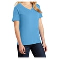 thumbnail image 4 of Yellow Rooster Women's Core Cotton V-Neck Tee Aquatic Blue XS, 4 of 6