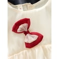 thumbnail image 4 of Arvbitana Infant Baby Girls Princess Dress 6M 9M 12M 18M 24M Puff Sleeve Crew Neck Bowknot A-line Dress for Casual Daily Party, 4 of 7