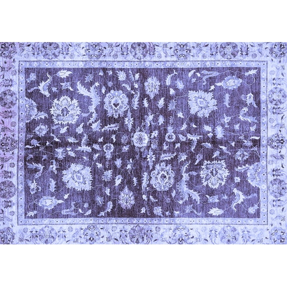 Ahgly Company Machine Washable Indoor Rectangle Oriental Blue Traditional Area Rugs, 2' x 3'