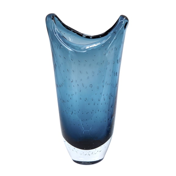 A&B Home Blue Bubble Glass Table Vase 7.1" x 5.9" x 13.8"