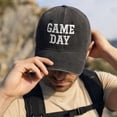 thumbnail image 4 of WJOSBXT Game Day Embroidered Baseball Cap, Vintage Washed Cotton Soft Brim Hat, Adjustable Metal Buckle Sports Casual Hat for Men Women, 4 of 6