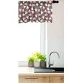 thumbnail image 3 of Ambesonne Mushroom Window Valance, Cartoon Style Amanita Mushrooms on Grey Background with Dots, Curtain Valance for Kitchen Bedroom Decor with Rod Pocket, 54" X 18", Dark Coral White, 3 of 3