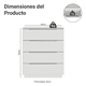 thumbnail image 3 of Cómoda 4 Cajones para Dormitorio Color Blanco Madesa, 3 of 9