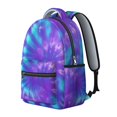 thumbnail image 2 of Purple and Blue Tie Dye Pattern Backpack for School, Cute School Bag with Adjustable Shoulder Straps and Padded Back, 15.3"x11"x7.1", 2 of 5
