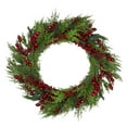 thumbnail image 2 of Northlight Mixed Pine and Berries Artificial Christmas Wreath - 26 inch, Unlit, 2 of 6
