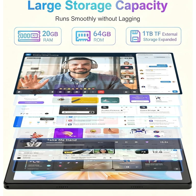 BESTSKI Android 16 10.1 Inch 2-in-1 Tablet Bundle, 20GB + 64GB
