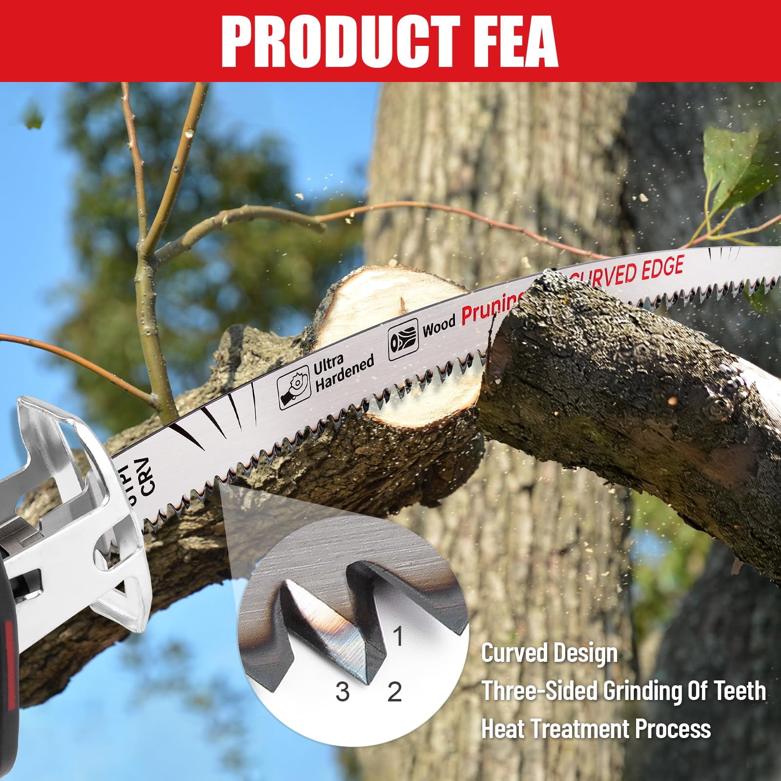 15-Inch Japanese Teeth Reciprocating Saw Blades, 6TPI for Wood & Tree Cutting, 3 Pieces