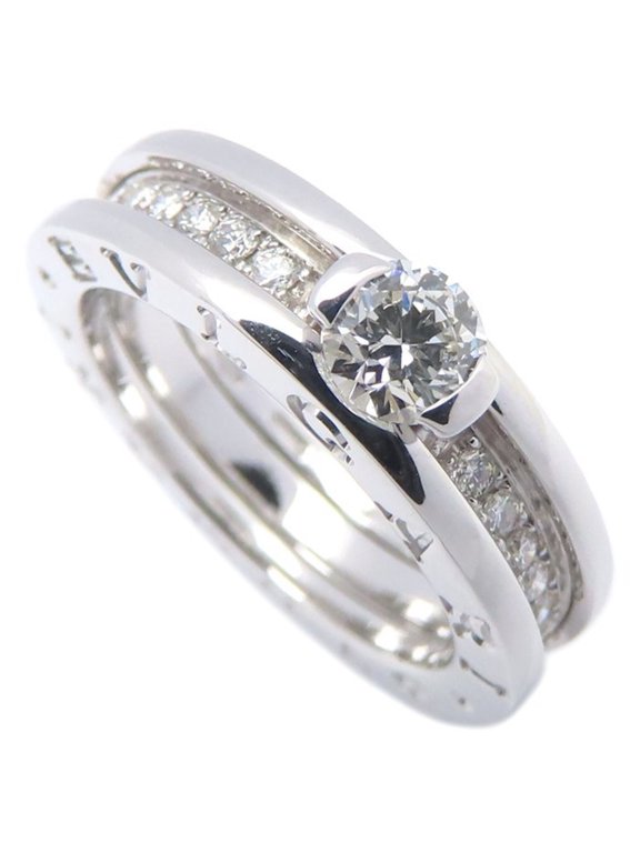 Pre-Owned BVLGARI B.zero1 Solitaire Ring, Diamond Size #51, 18K White Gold, Women's, Item...