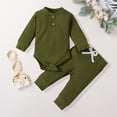 thumbnail image 2 of NIEWTR Toddler Baby Boy Fall Outfit Contrast Color Sweatshirt Tops with Elastic Waist Pants Cute Winter Clothes for 0 6 12 18 24 M 1t 2t 3t 4t 5t 6t(18-24 Months), 2 of 3