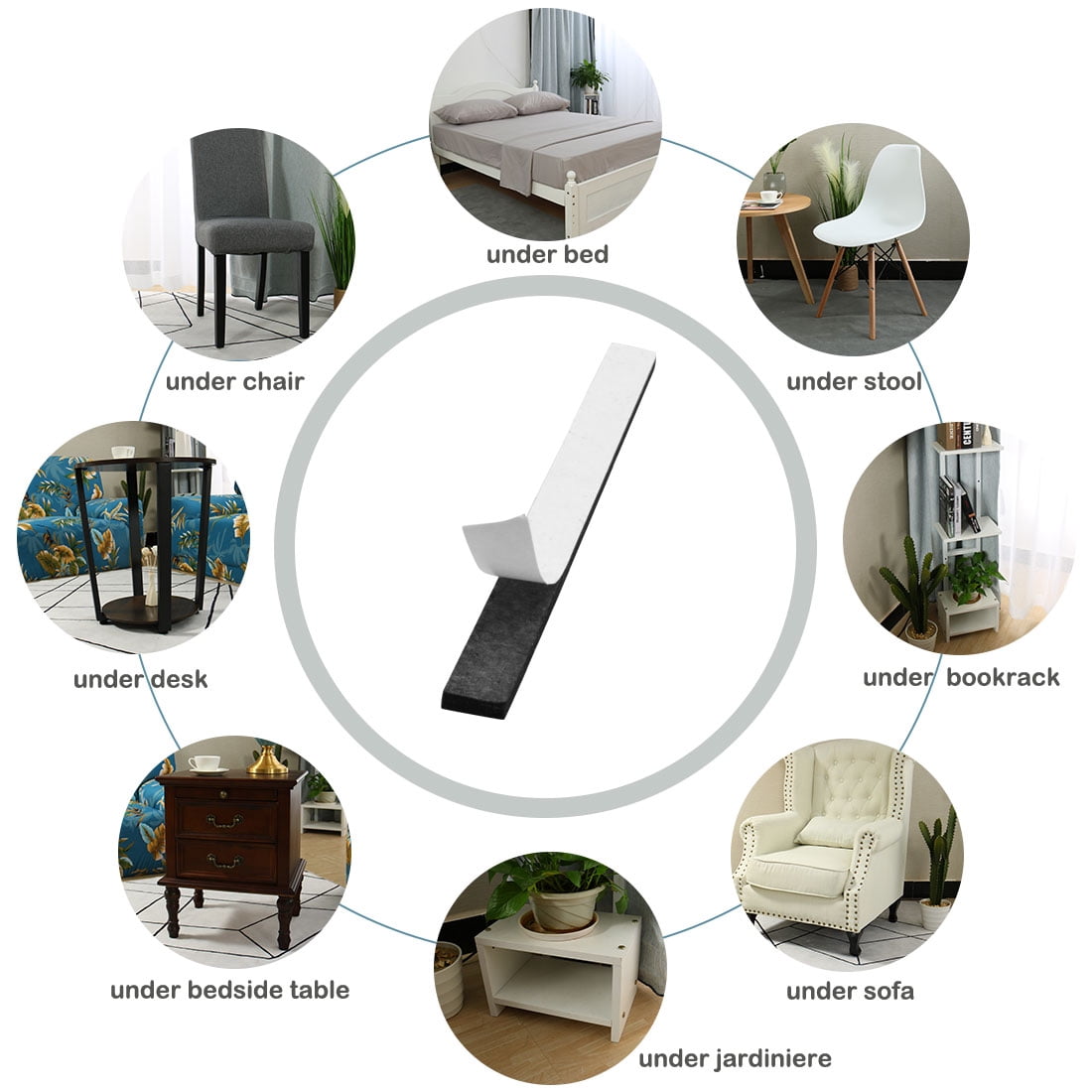 Unique Bargains 16pcs Furniture Felt Pads Self-stick Non Slip Anti-scratch Floor Protector