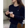 thumbnail image 1 of MJG Suéter tipo jersey perezoso y pequeño de estilo coreano para mujer en otoño e invierno nuevo suéter exterior suelto retro de manga larga con cuello redondo, 1 of 5