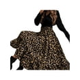 thumbnail image 5 of One opening Women's Leopard Print Long Skirts Elastic High Waisted Plus Size Bohemian Maxi Skirt, 5 of 7