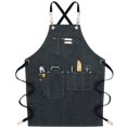 thumbnail image 1 of Delantal de lona lavada para mujer, moda, pintura, peluquería, cafetería, ropa de trabajo para hombre, 1 of 3