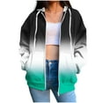 thumbnail image 3 of Fashion Zip Up Hoodie Sweatshirts for Womens Plus Size Non Positioning Printed Long Sleeved Regular Sleeve Top Hoodie, 3 of 6
