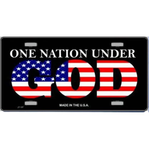 One Nation Under God Metal Novelty License Plate Tag