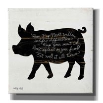 Epic Graffiti 'Pig - Ham it Up' by Cindy Jacobs, Canvas Wall Art, 12"x12"