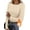 Beige, variant on Long Sleeve Thermal Shirt for Women Light Fleece Tops Spring 2025 Crew Neck Casual Basic T-Shirts